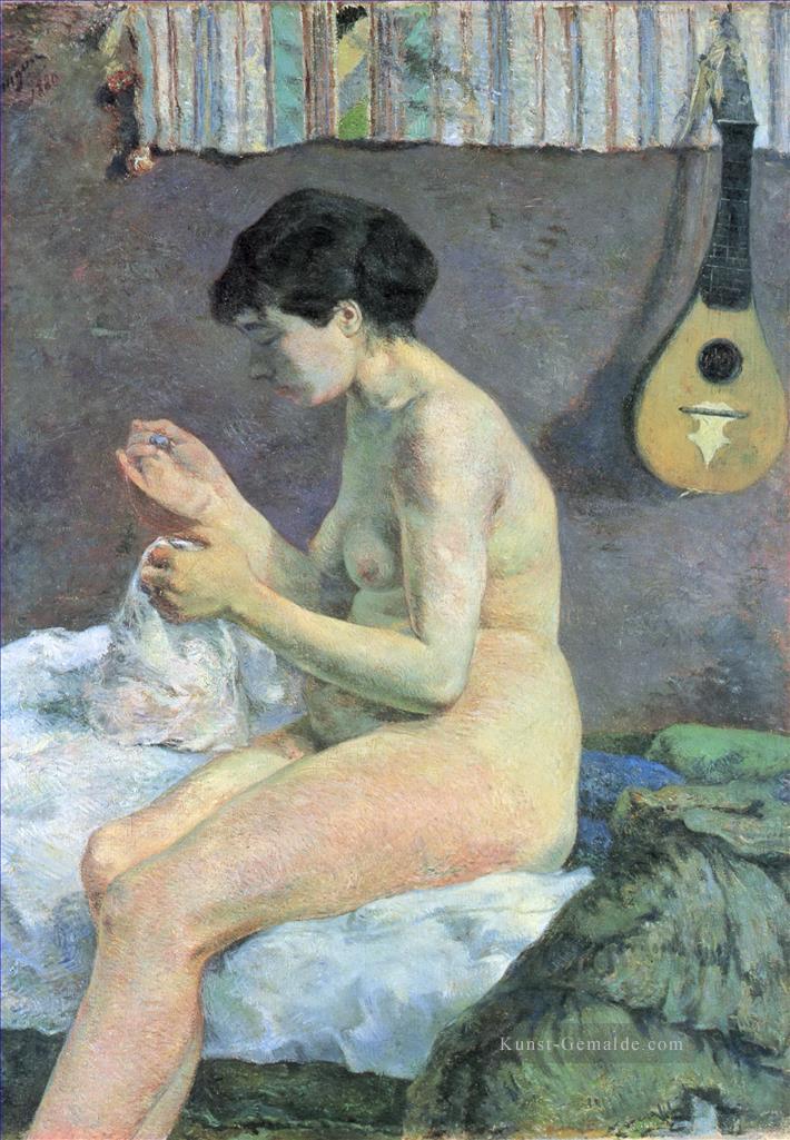 Studie eines nackten Suzanne Nähen Beitrag Impressionismus Primitivismus Paul Gauguin Ölgemälde